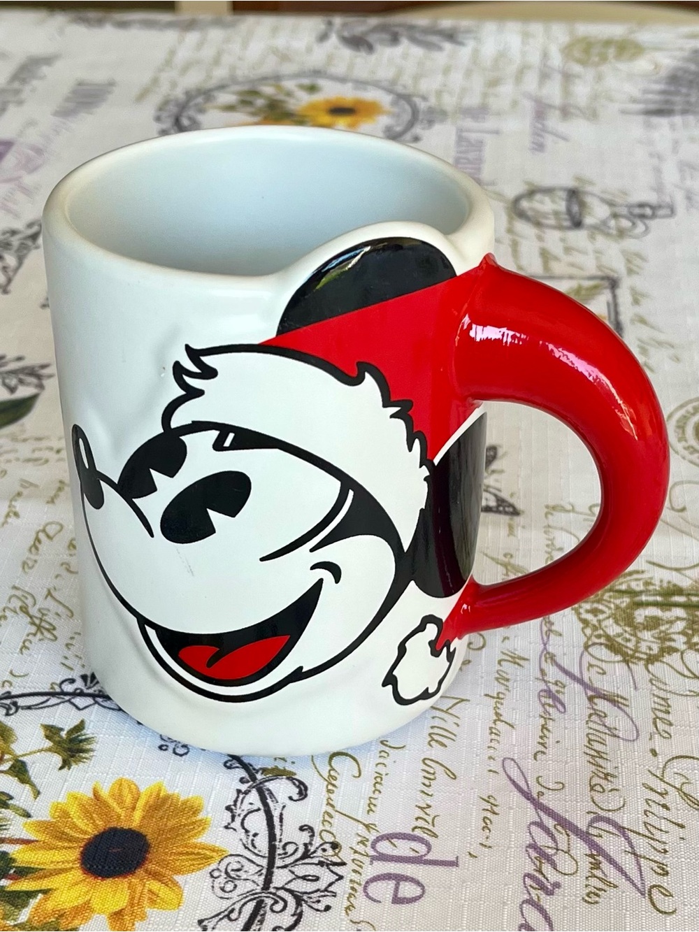 Hallmark Disney Santa Mickey Sculpted Christmas Mug, 15 oz. Holiday Santa Hat